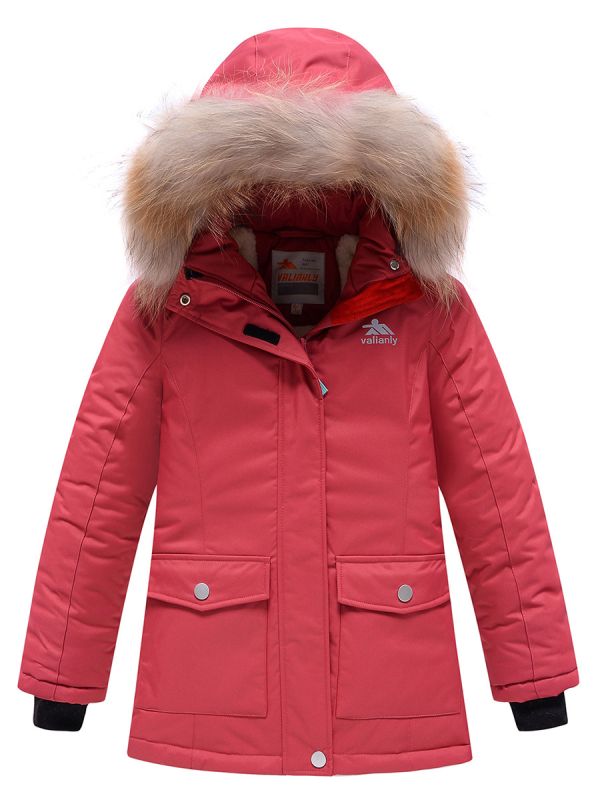 Winter Valianly teenage parka for girls khaki color 9236O